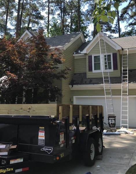 Roof replacement in progress from Thurston Roof of Smithfield and Four Oaks, NC